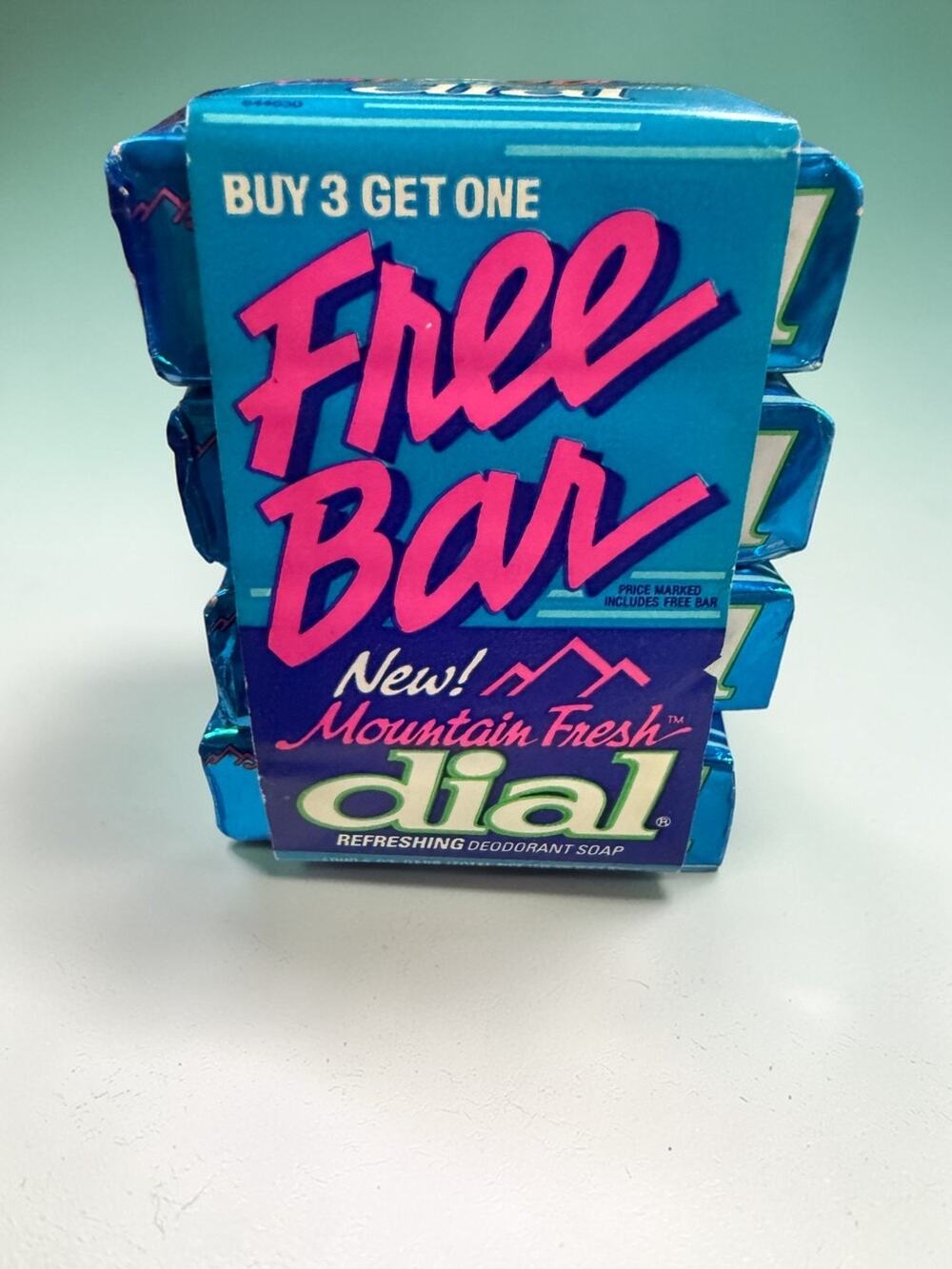 Vintage Dial Mountain Fresh Soap 4 Pack 5oz Bars NOS Buy 3 Get 1 Free